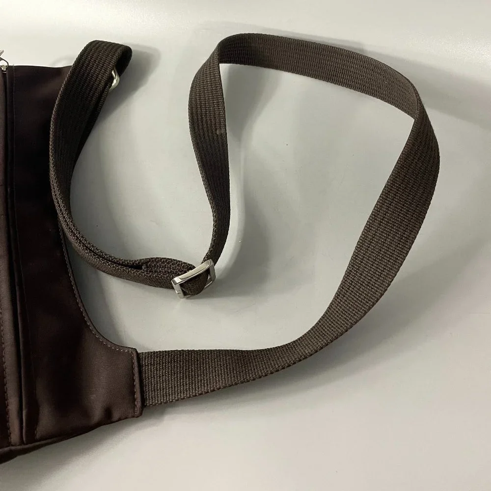 Longchamp Chocolate Brown Nylon Planetes Crossbody Bag - Picture 10 of 15